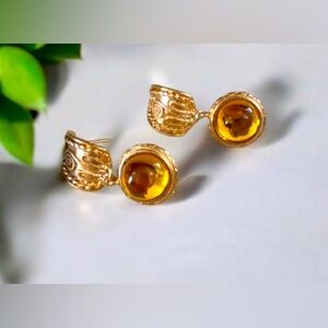 NWOT Gold & Yellow Drop Earrings